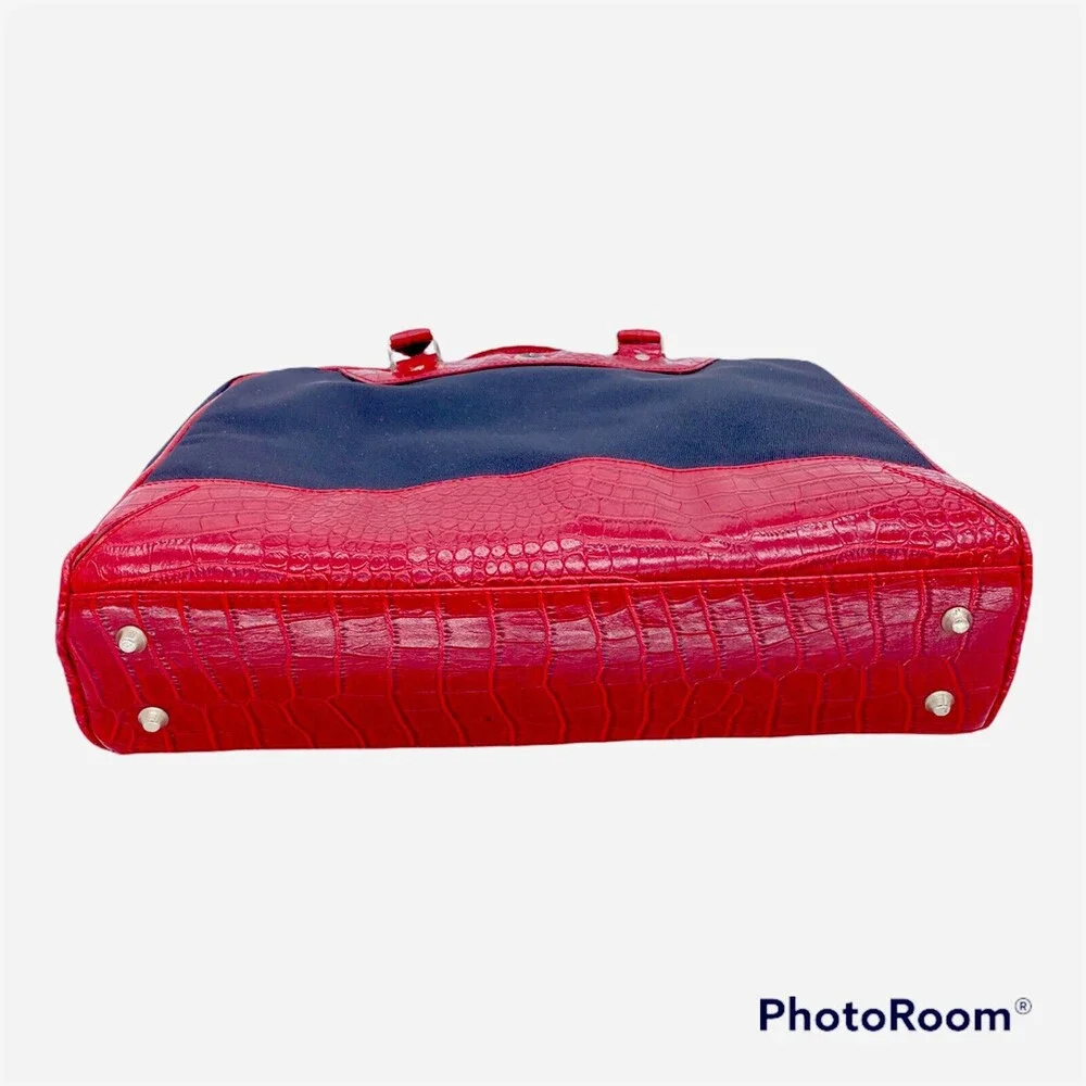Icon Black Red Faux Crocodile Leather Fashionable Stylish Bag Laptop Case